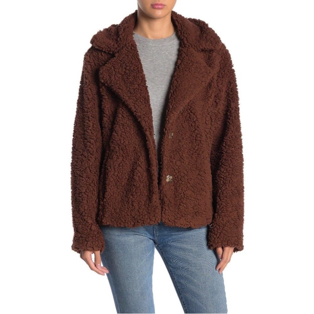 Caslon Chocolate Teddy Jacket
